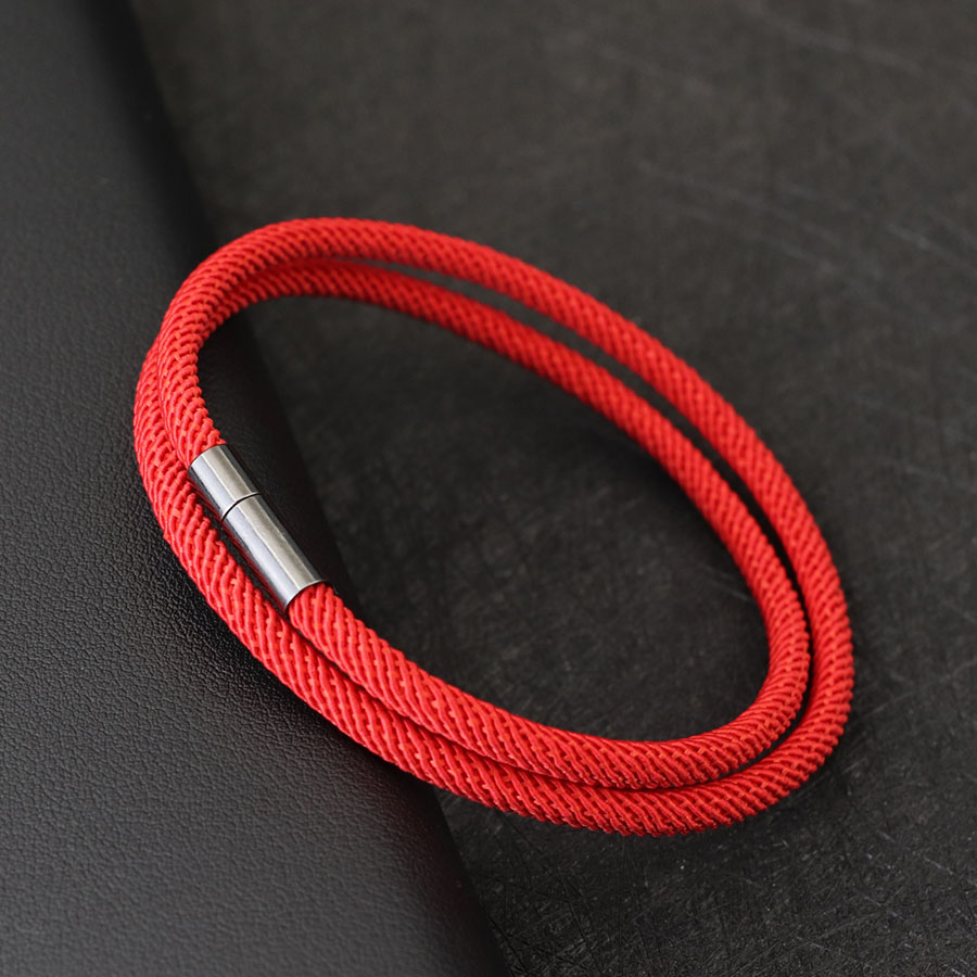 Noter, recién llegado, pulsera de cuerda para hombre, pulsera de nailon de 4mm de doble capa con hilo de la suerte, hebilla desmontable negra de níquel, para él
