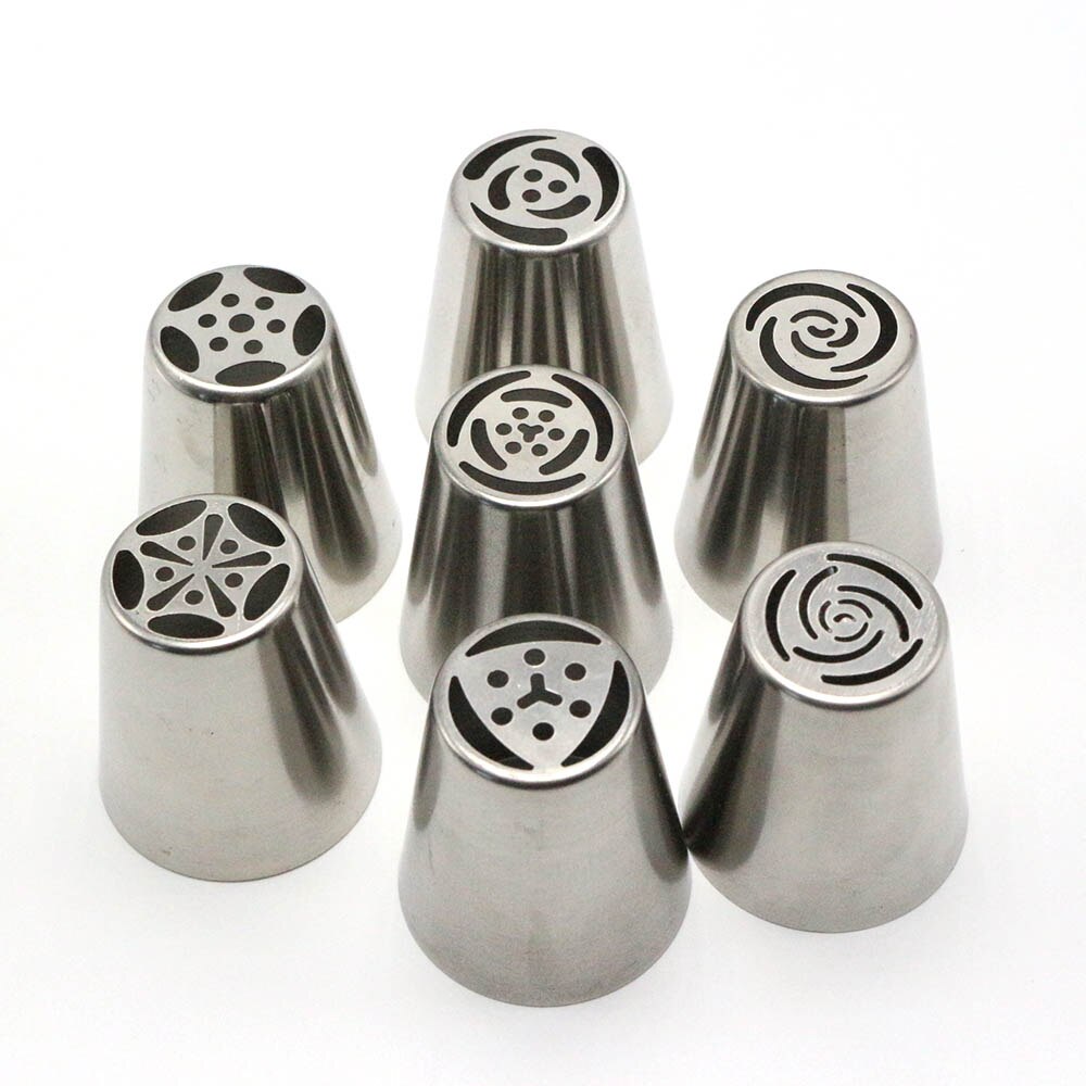 1Pc Diy Russische Gebak Cake Icing Piping Decorating Nozzle Tips Bakken Gebak Gereedschap Cake Bakken Gereedschap Keuken Bakken Nozzles set: 7pcs