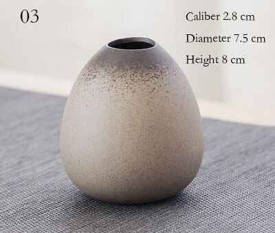 Kleine stenen vaas chinese zen bloemhouder vintage gedroogde bloemen bloem keramische decoratie huis tuin eenvoudige vazen: 03