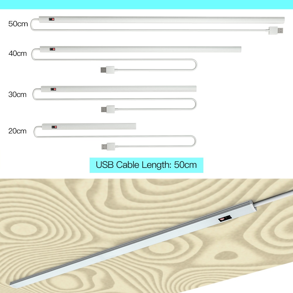 USB 5V Germicidal UV Light Tube Led Disinfection Ultraviolet Lamp 20/30/40/50CM Smart Switch UVC Ozone Lights Hand Sweep Sensor
