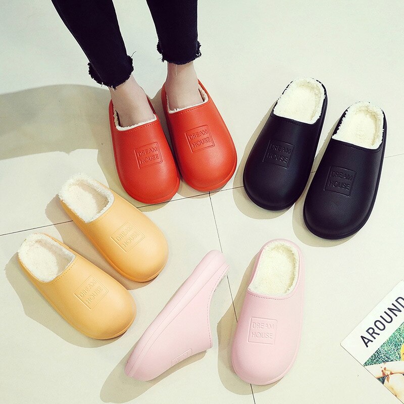 Onmygogo Pluizige teenslippers voor binnen voor dames, open teen, zacht imitatiebont antislip huispantoffels, 0 Scharlaken, 3.5/4.5 UK
