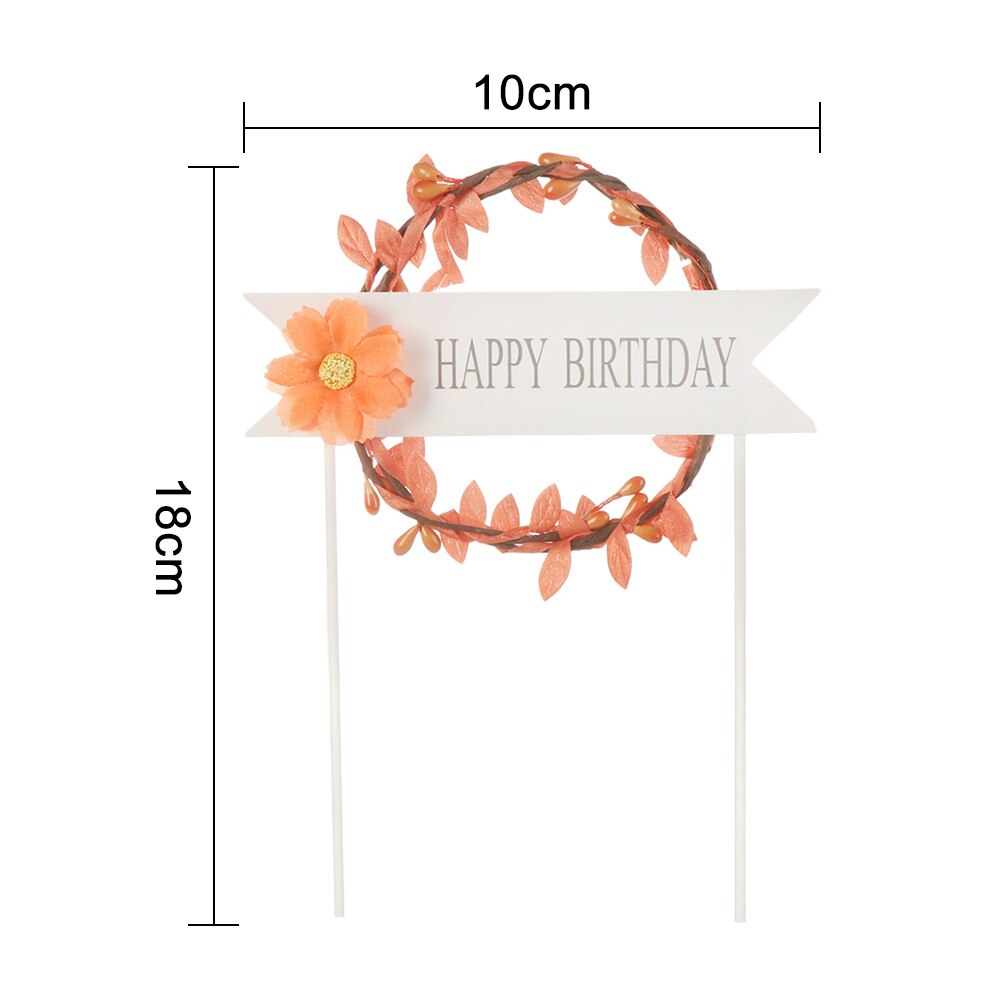 LED Cake Topper Glowing Artificial Garland Cake Topper For Happy Birthday Party Cake Decoration Flower Daisy Year