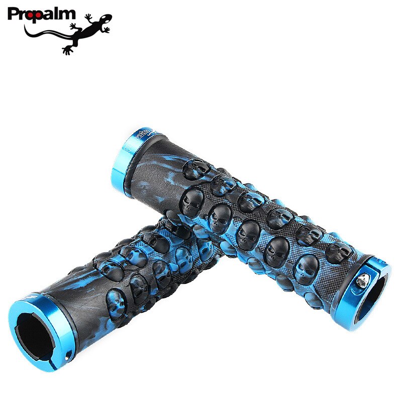 Propalm Schedel Fiets Grips Mountain Racefiets Handvat Bar Grips Voor Fietsen Anti-Slip Comfortabele Rubberen Fiets Stuur Grips: Sky Blue