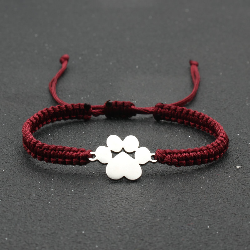 Roestvrij staal Bear Claw bedelarmband Lovers' Lucky handgemaakte gevlochten verstelbare vriendschapsarmbanden voor dames heren koppels: Donkergroen