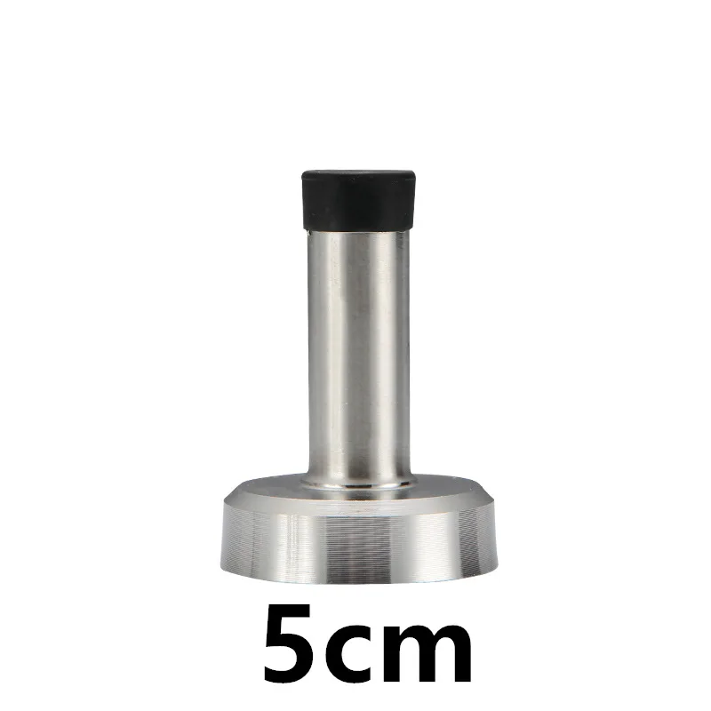 Rubber Wall Mounted Door Stopper Stainless Steel Door Stops Holder Catch Floor Fitting With Screws Bedroom Home Hardware: Silver