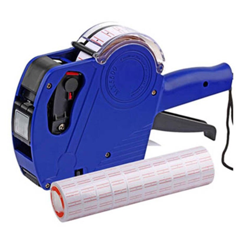 8 Digits Handheld Price Label Gun Plastic Tag Labeller Machine With 4000pcs Lable For Supermarket Shopping Mall: Blue