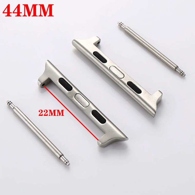 Connector Adapter Voor Apple Watch Band Apple Watch 4 3 5 Iwatch Armband 42Mm/38Mm 44Mm/40mm Naadloze Aluminium Linker 4/3/2: Silver-44MM