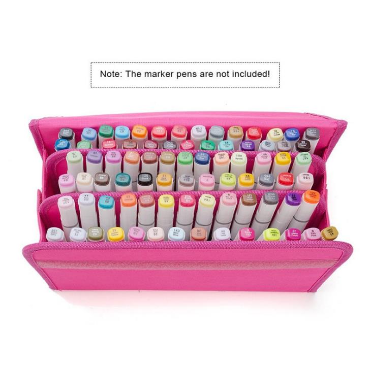 80 Pieces Markers Case Holder Marker Pen Painting Draw for Student and Artist Supplies(not include marker pen): Pink
