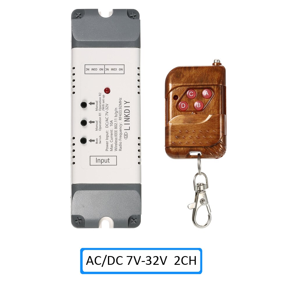 eWeLink Smart Wifi Switch Universal Module 1CH AC85-250V Wireless Switch Timer Phone APP Remote Control for Smart Home: 7-32V 2CH