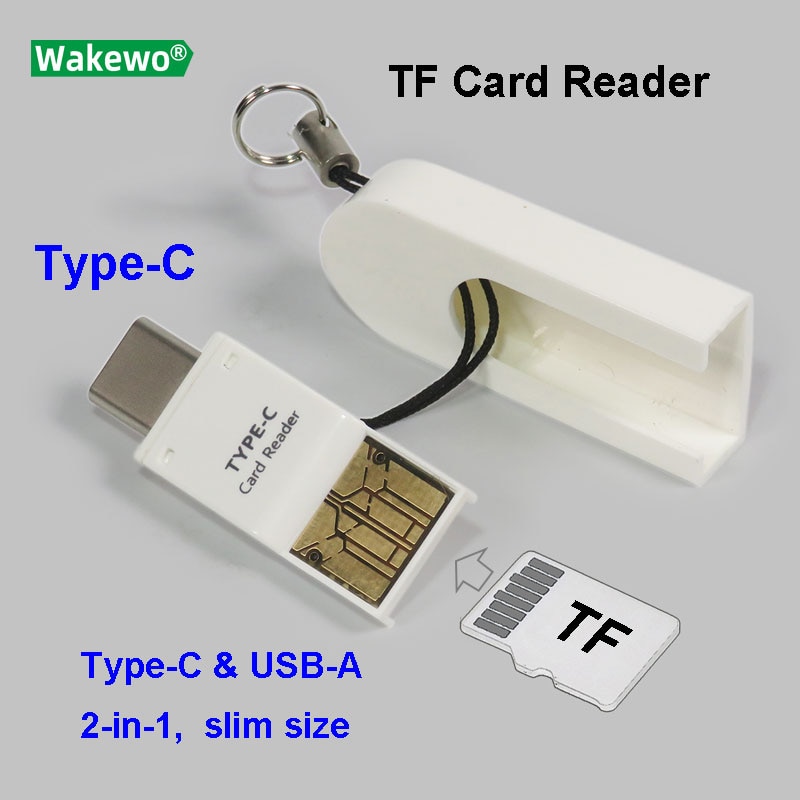 Lector de tarjeta micro-sd TF para teléfono móvil, lector USB 2 en 1 Tipo C y USB A OTG para teléfono móvil inteligente y ordenador PC