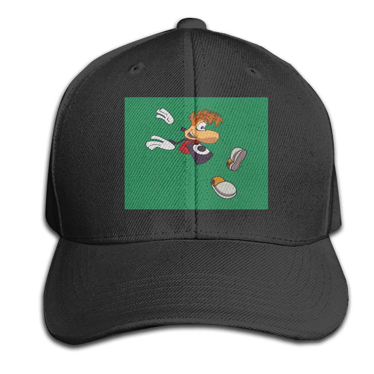 Rayman Retro - Rayman 3D Oversize Stijl Selling Kawaii Goedkope Prijs Geïnteresseerd Foto 'S Afdrukken Cap Hoed: Black