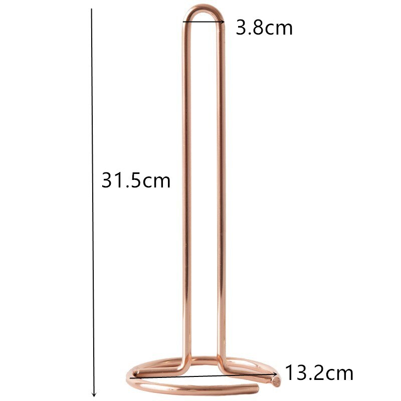 Vertical Paper Towel Rack Kitchen Paper Roll Storage Holder Home Restaurant Dinner Table Supplies: Rose gold