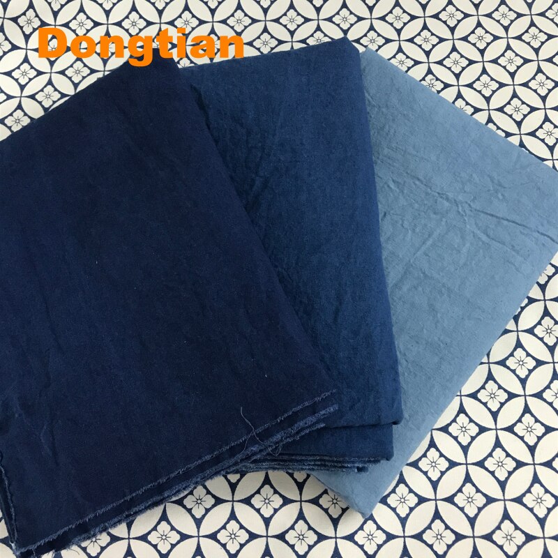 100% Cotton Natural Hand Dyed Plant Dyed Fabric Solid Color Indigo Fabric Sashiko Fabric Boro Project Fabric Width 150cm