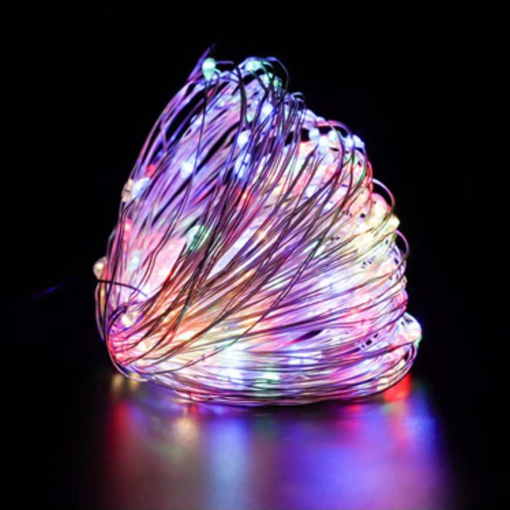 Guirnalda de luces LED USB con alambre de cobre, guirnaldas de luces impermeables, 8 modos, decoración DIY, de boda, dormitorio, guirnalda de Navidad: Blanco / X