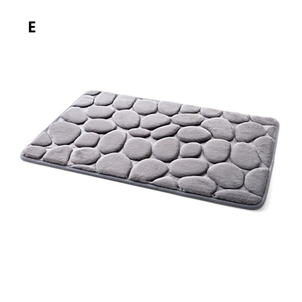 Non-Slip Pebble Flannel Bathroom Carpet Bath Mat Bathroom Rug Foam Pad Shower Kitchen Floor Carpet 40*60cm^25: F