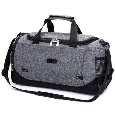 Große reisetasche für damen und herren, tragbare reisetasche, gepäckstück, geschäftsreisetasche, multifunktionale nylon-wochenendtasche: Grau
