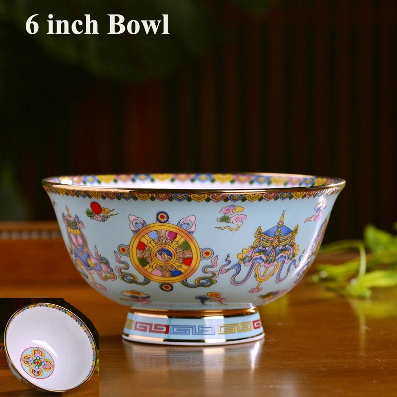 4.5/5/6/8 Inch Vintage Chinese Traditie Keramische Servies Soep Rijstkom Jingdezhen Bone China Ramen Bowls Salade mixing Bowls: R (1PC 6inch Bowl)