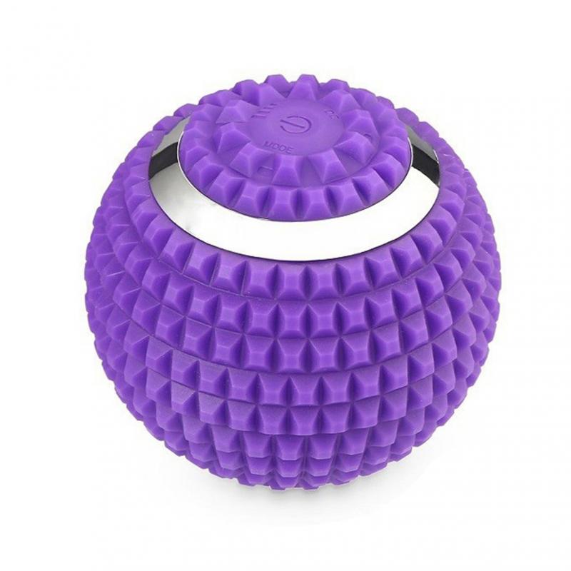 Siliconen Elektrische Yoga Bal Diepe Spier Trillingen Fitness Bal Verstelbare Voet Massage Fascia Bal 3D Vibratie Massage Bal: 06 purple