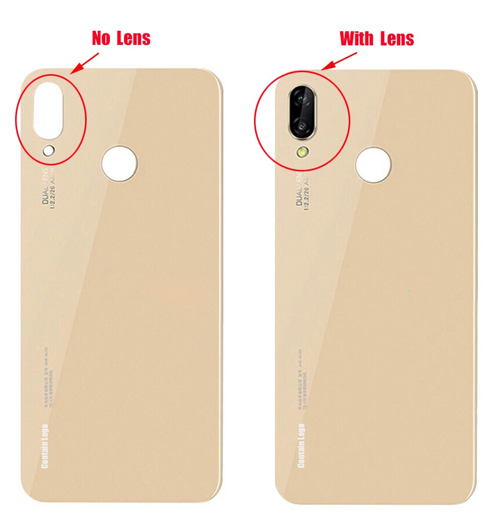 Funda trasera de cristal para Huawei P20 lite, protector de batería con lente de cámara para Huawei P20 Lite Nova 3e