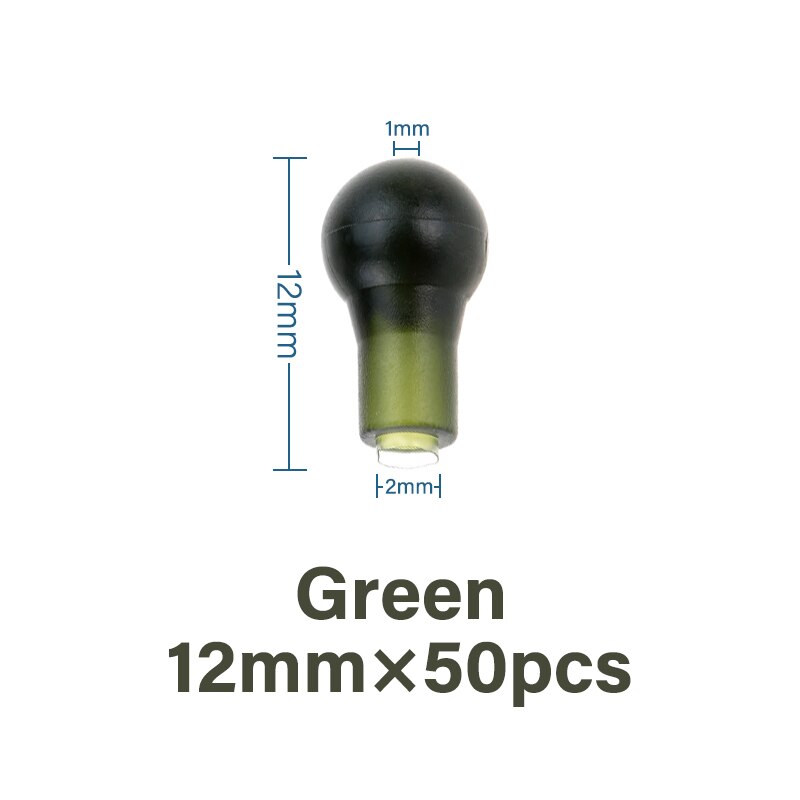 Mosodo 50pcs Round Head Buffer Beads Anti-tangle Sleeves Tail Rubber Tube Terminal Rigs Fishing Accessories Carp Fishing Tackle: L-12mm