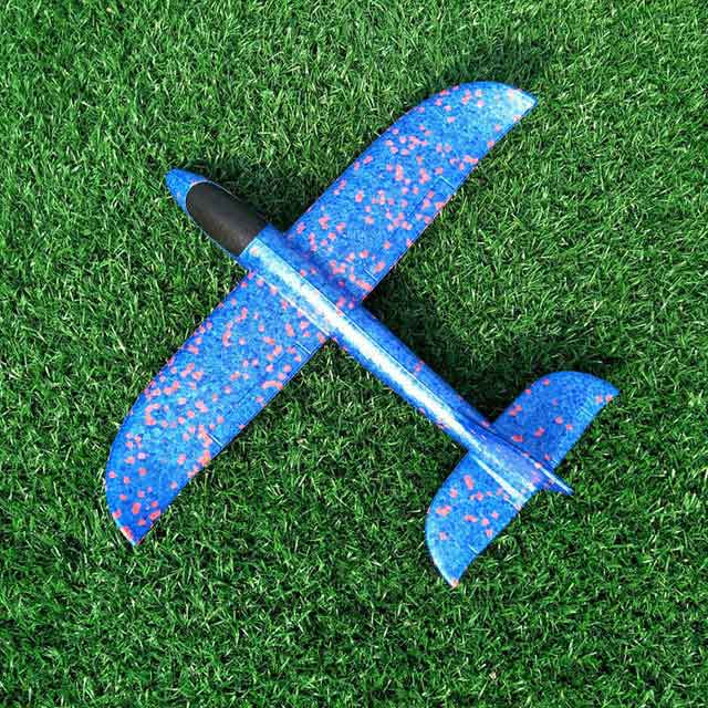 48cm Big Hand Launch Throwing Foam Palne EPP Airplane Model Glider Plane Aircraft Model Outdoor DIY Educational Toy For Children: 37CM BLUE