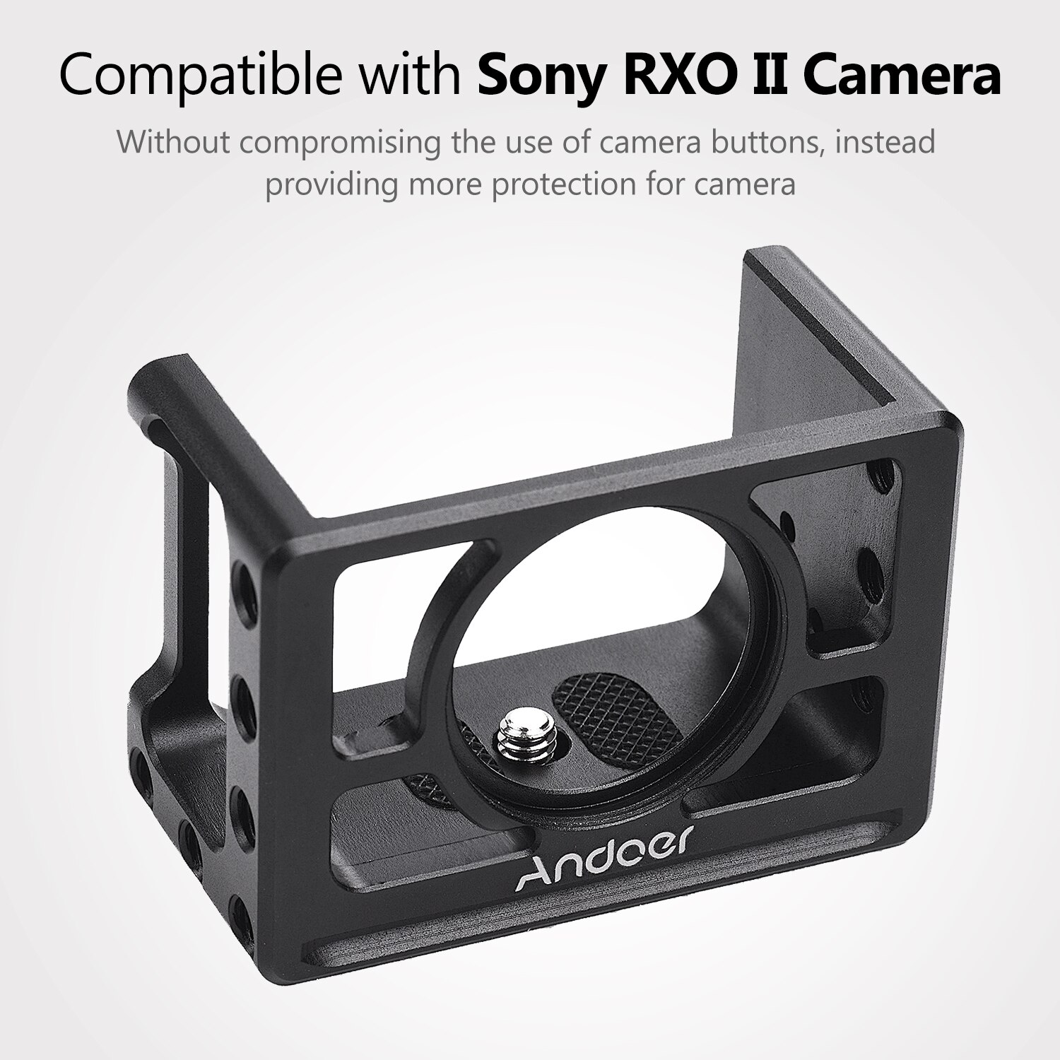 Andoer metal câmera gaiola montar caso protetor com 1/4 Polegada parafusos sapato frio para sony rx100 vi vii câmeras