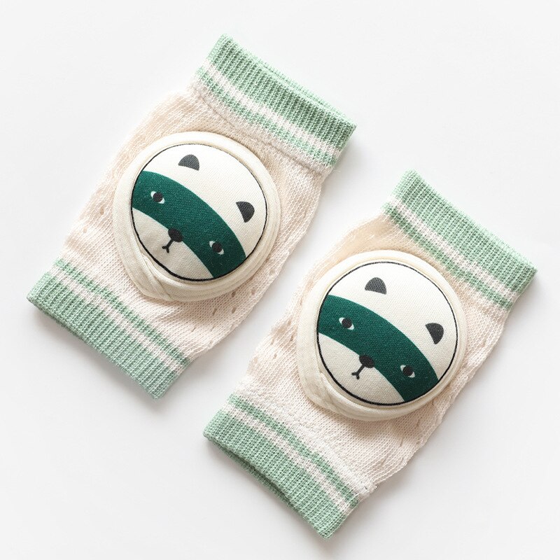 0-3Years Baby Knee Pads Infant Non Slip Crawling Elbow Cartoon Animal Mesh Breathable Kneepads Protector Toddler Safety Cushion: Bear