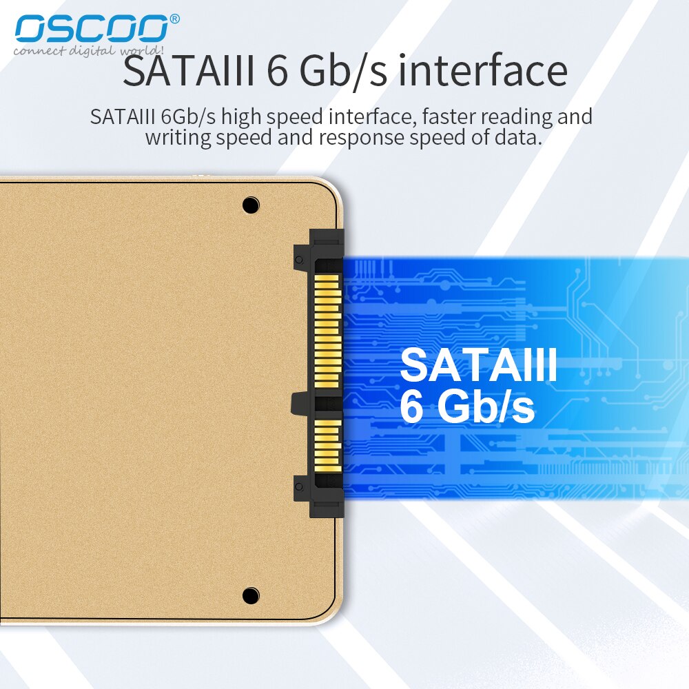 Oscoo original mlc 2.5 Polegada sata3 ssd disco rígido para desktop portátil unidade de estado sólido interno venda direta da fábrica