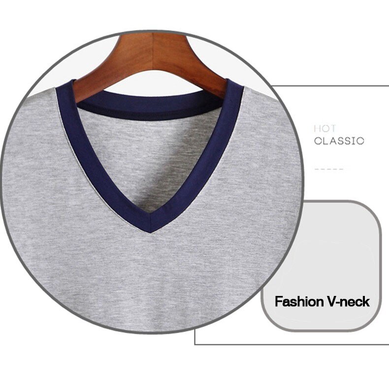 Modal Nightshirt For Men Loose Comfortable Sleepwear Tops V-Neck Casual Men's Home Clothes Solid Pyjama Large Size