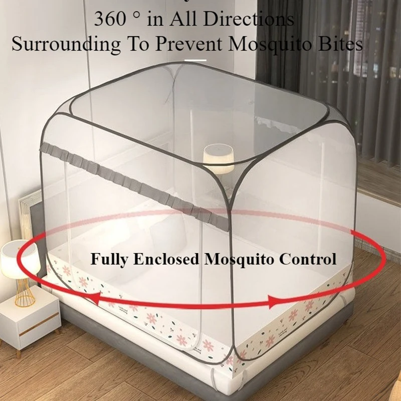 1pc Double Door Easy-Setup Portable Mosquito Net with U-Shaped Zipper -Perfect for Camping,Gardens,Patios,and Bed Protection 모기장