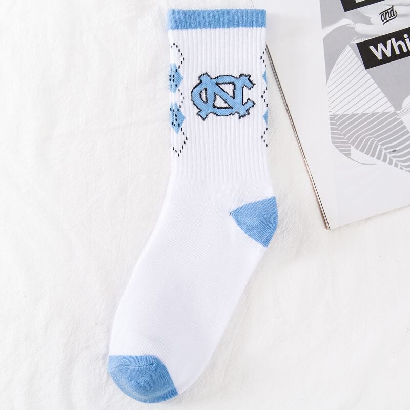 Women Socks Harajuku Blitz Hip-hop Cotton Novelty Socks Couple Streetwear Black White Blue Japanese: 3