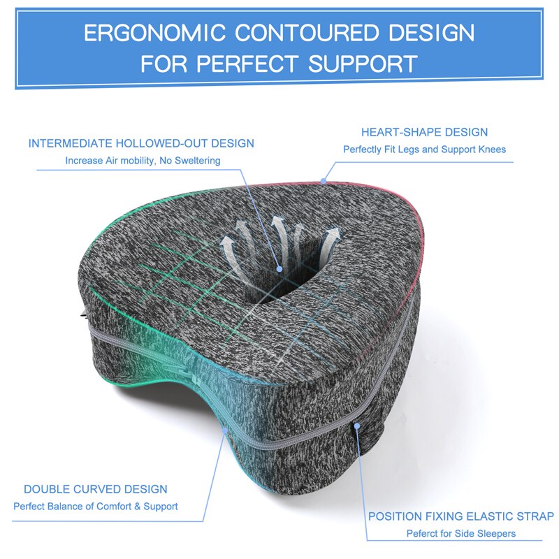 Almohada de espuma viscoelástica para dormir entre las piernas, cojín para dormir, apoyo para aliviar la espalda, cadera cintura para mujeres embarazadas, almohadas para las piernas