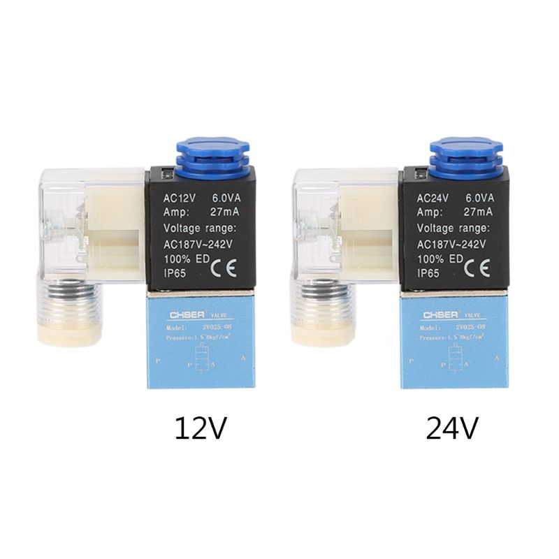 12V 24V Pneumatic Electric Solenoid Valve 2 Position 2 Port Normally Closed