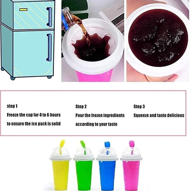Slushie – tasse à smoothie rapide, tasse de refroidissement à double couche, à presser, fabricant de Slushy fait maison MD7