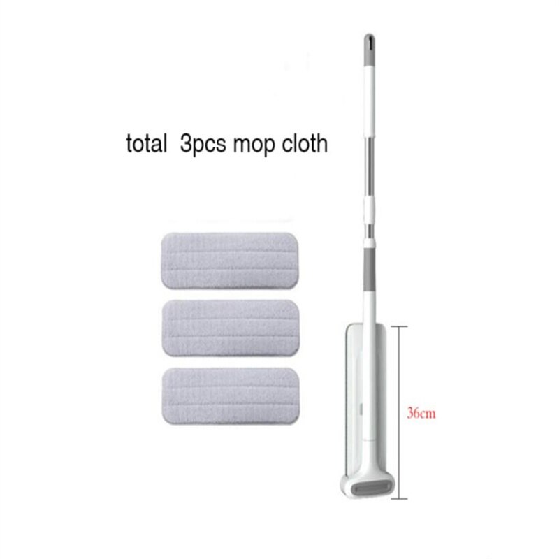 Balai serpillière en microfibre avec 3 pièces, tête rotative à 360 °, grattoir pour le nettoyage des sols, outils de cuisine à domicile: 36cm with 3pcs Pad
