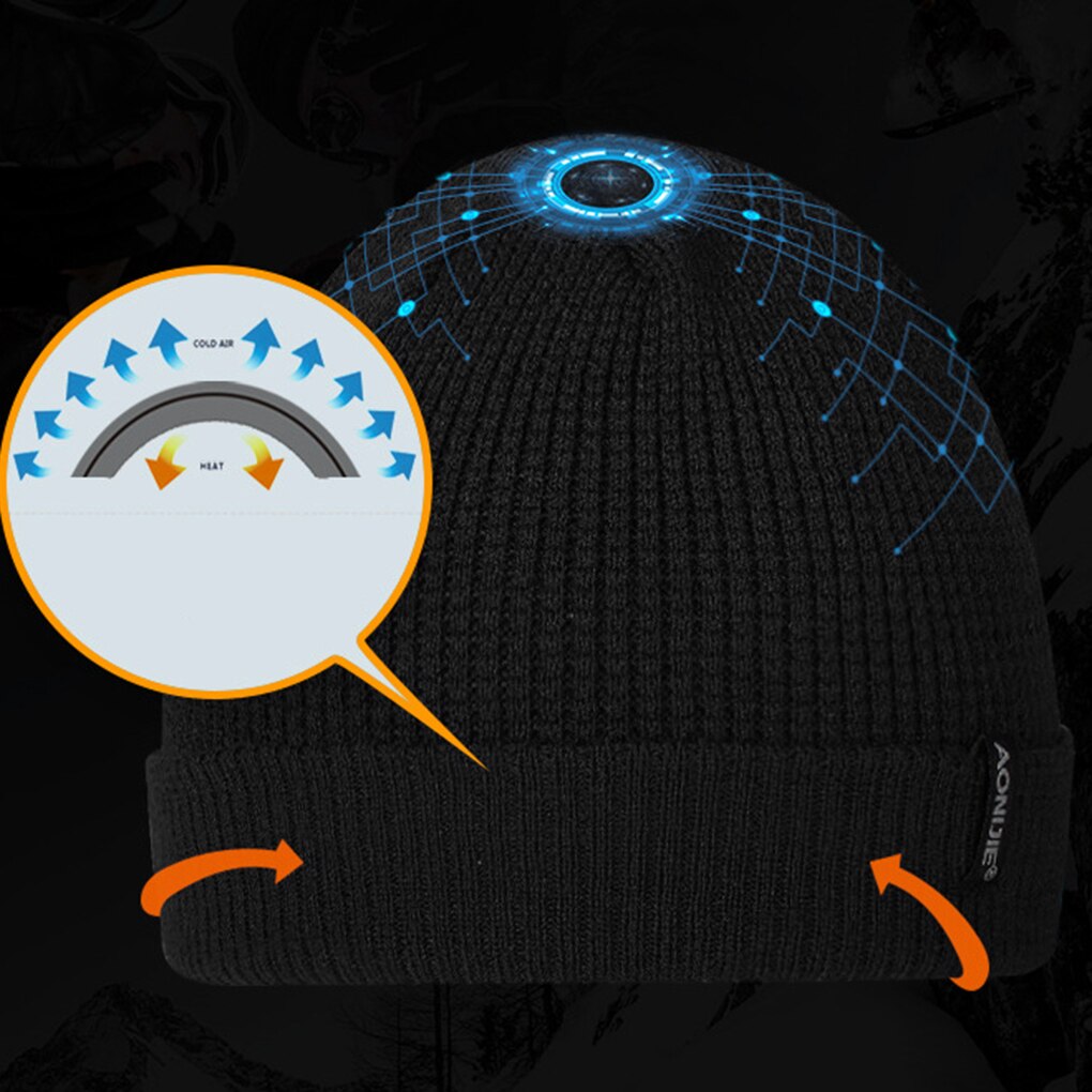 Unisex Solid Color Winter Knitted Beanies Hip-hop Snap Slouch Outdoor Hat Men Women Skiing Warm Cap