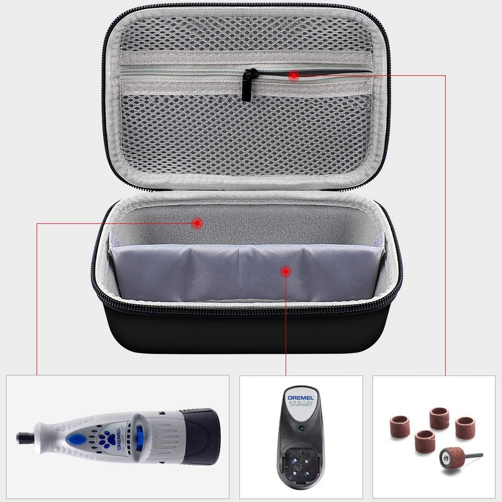 Säilytys- ja suojakotelo, joka on yhteensopiva dremel 7300-pt 4.8v akkukäyttöisen pyörivän työkalun koiran kynsien hiomakoneen, lemmikkieläinten kynsien trimmerin kanssa