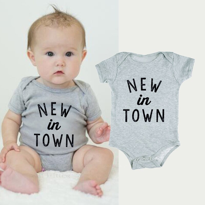 DERMSPE Sommer Kleinkind Baby Mädchen Jungen Strampler Mit kurzen ärmeln knapp drucken Neue in Stadt Gesamt Outfits Kleidung Gesamt