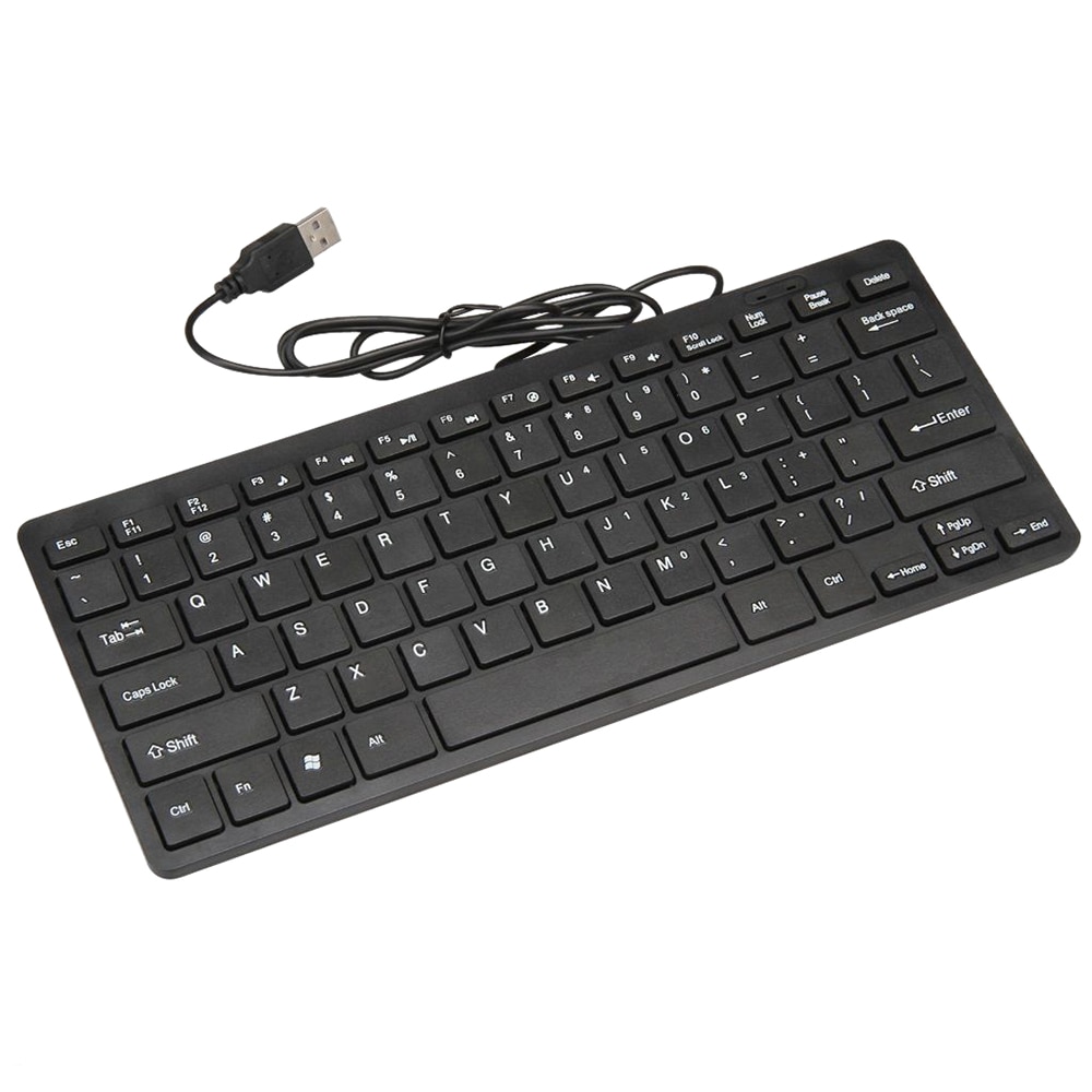 Draad Toetsenbord Ultra-Dunne Stille Kleine Size 78 Keys Mini Multimedia Usb Toetsenbord Voor Laptop Pc