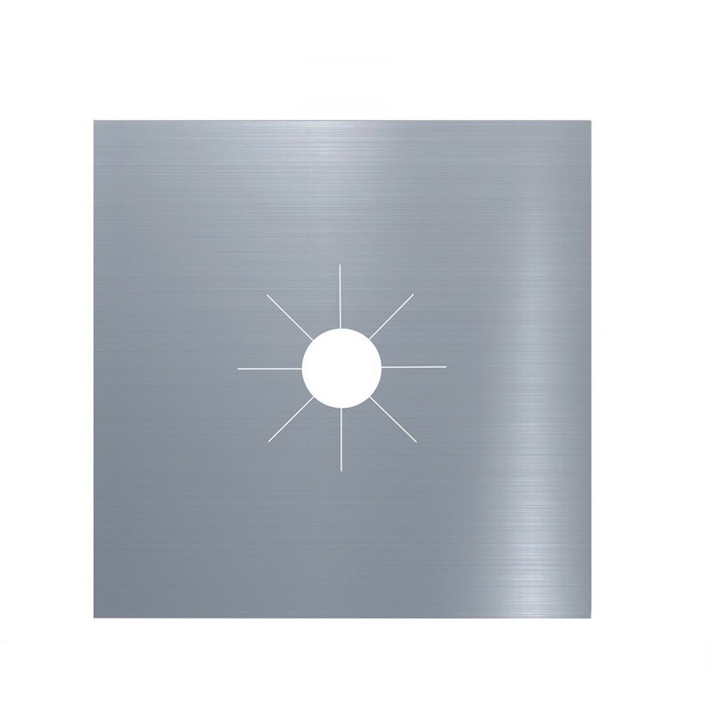 1/2/4Pc Kachel Protector Cover Liner Gasfornuis Protector Gasfornuis Kookplaat Brander Protector Keuken Accessoires mat Fornuis Cover: 1PC Silver