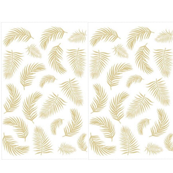 DIY Gold Palm Leaf Tropical Wall Decals Living Room Home Decor Vinyl Wall Stickers Decoration Removable Mural Art Posters: 40 leaves