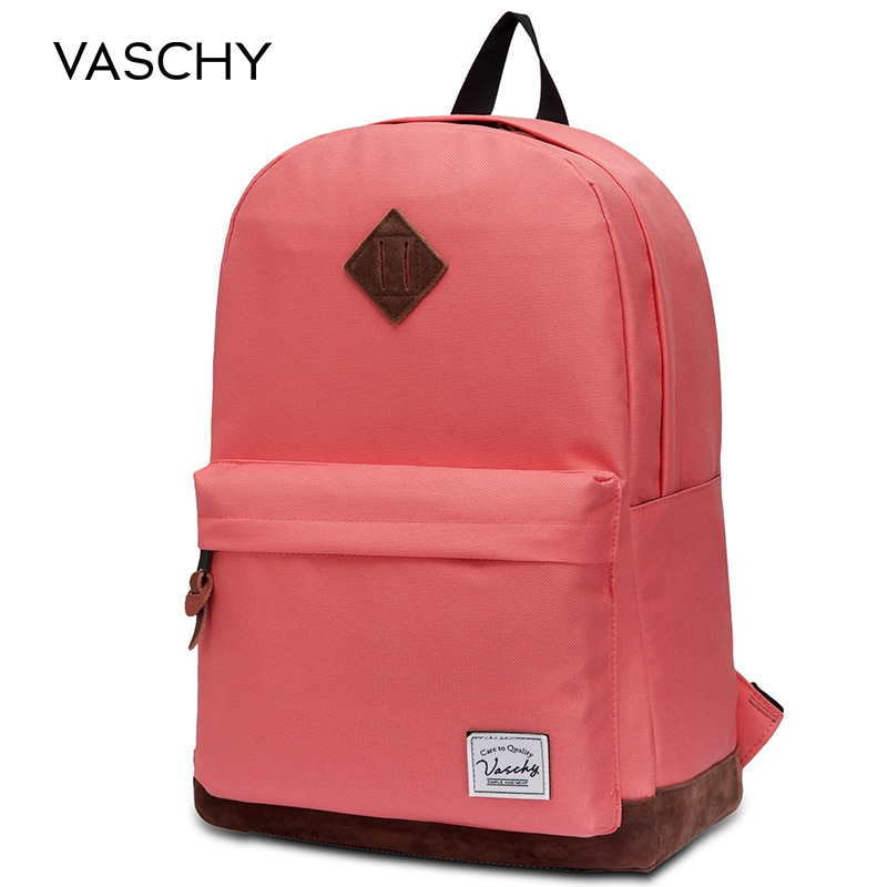 Backpack for Men and Women VASCHY Unisex Classic Water Resistant Rucksack School Backpack 15.6Inch Laptop for TeenageR: Tangerine