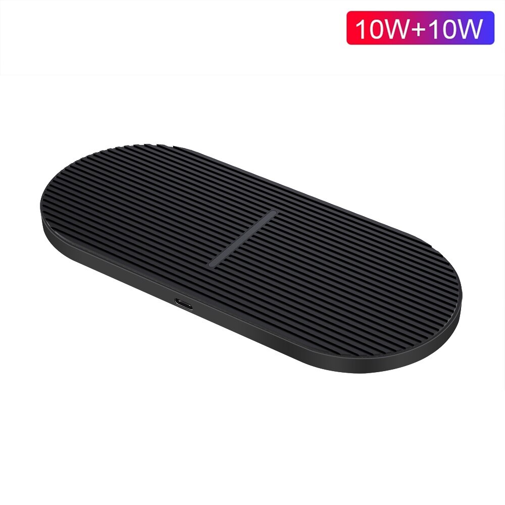 FDGAO 2 in 1 20W Dual Seat Qi Wireless Charger for Samsung S20 S10 Double Fast Charging Pad for iPhone 11 XS XR X 8 Airpods Pro: Style 2