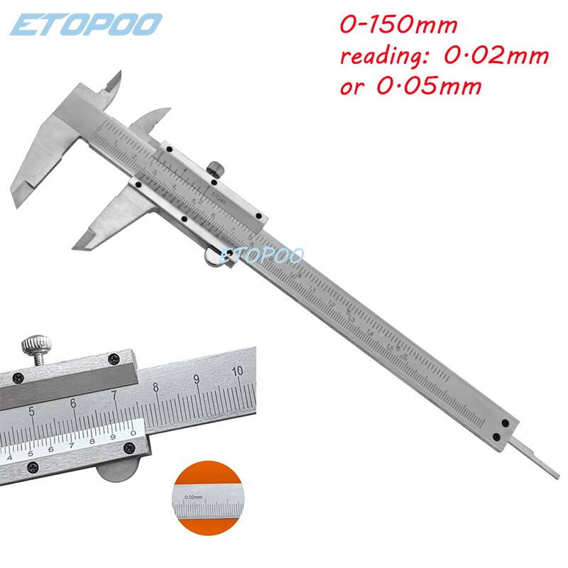 Calibrador Vernier de medición de 4 vías, 6 ", 0-150mm, calibradores de Metal, micrómetro, herramientas de medición