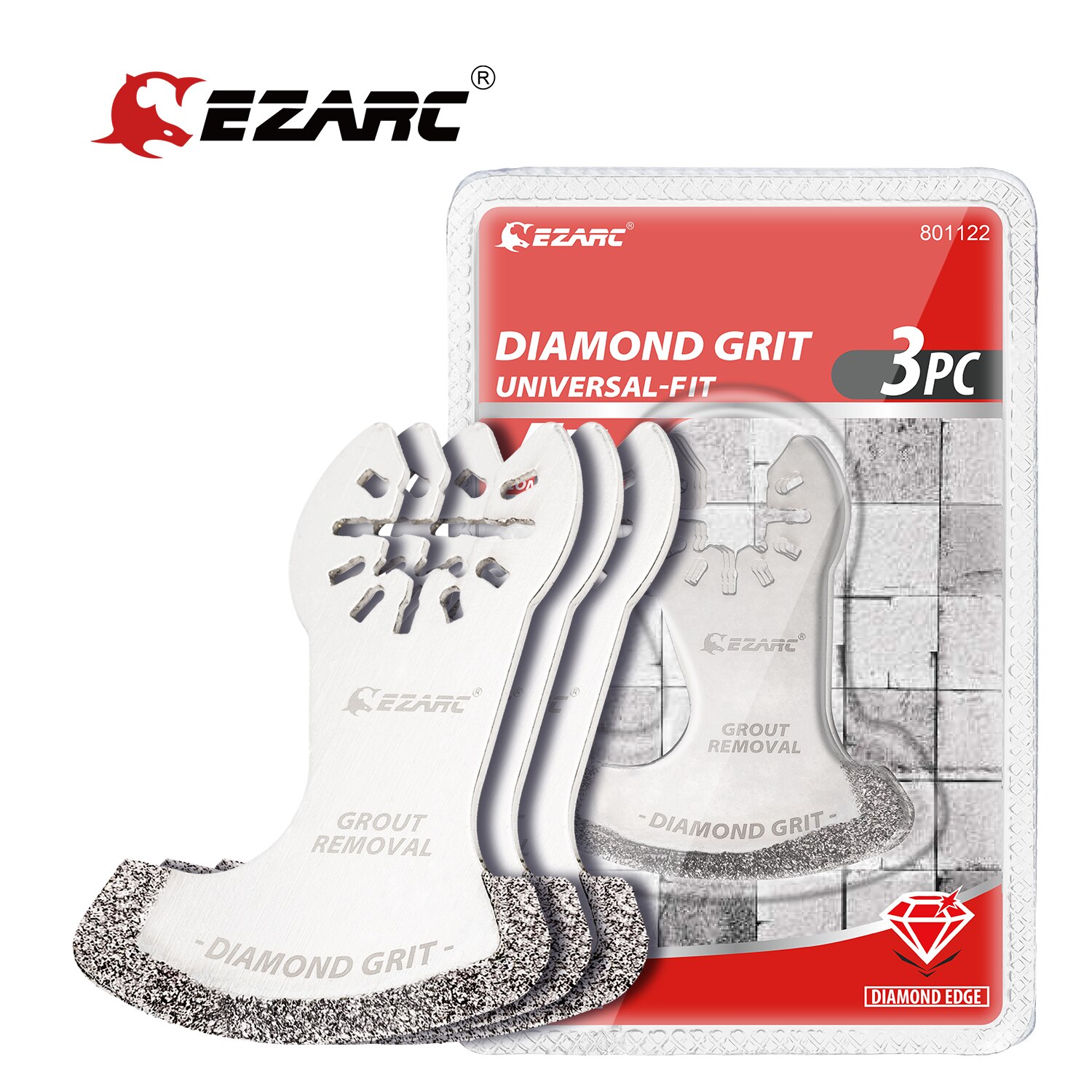 EZARC 3PCS Diamond Oscillating Tool Blade Multi Tool Swing for Grout Removal and Soft Tile Cut Quick Release Oscillating Tool: Default Title