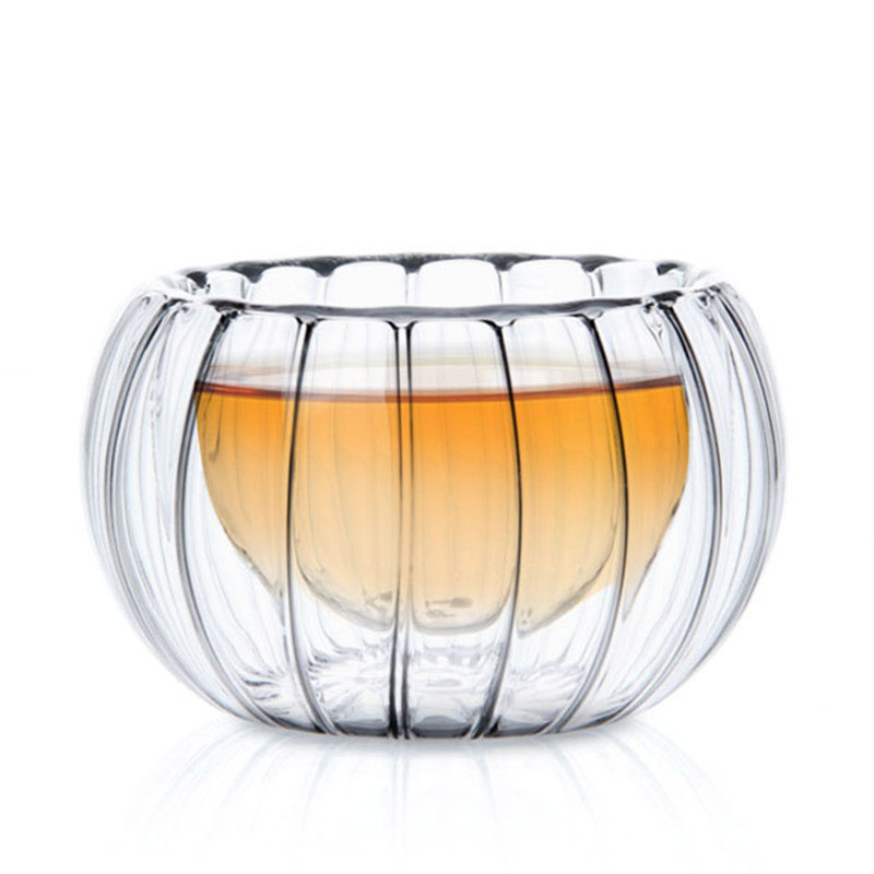 6 st/set pumpa stil dubbellagers väggglas transparent liten tekopp isolering kung fu tekopp tillbehör tekoppar verktyg
