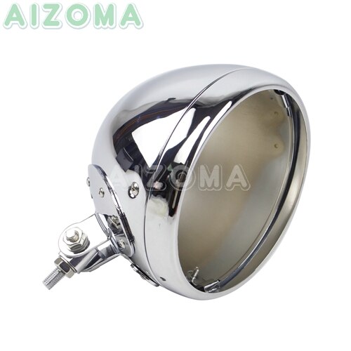 Motorfiets 7 "Koplamp Led Vuurtoren Shell Voor Harley 883 Ijzer Dyna Bobber Universal Custom 7 Inch Koplamp Behuizing Emmer: Chrome