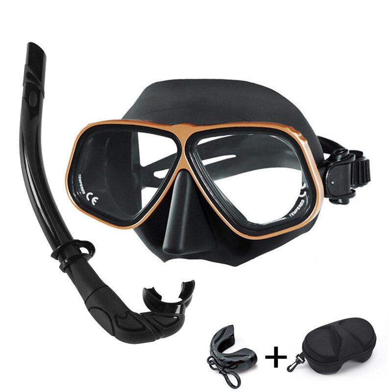 Apollo Ähnliche Legierung Rahmen Freies Tauchen Brille Maske Gläser Niedrigen Volumen 65cc Brille Tauchen tauchen Schnorcheln Nass Rohr Bausatz Ausrügestochen: zurück yellowr Bausatz