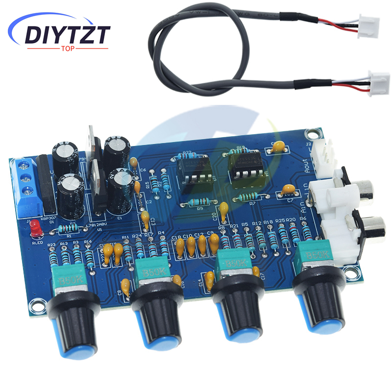 Xh -m164 ne5532 pré-amplificador estéreo placa de tom pré-amplificador áudio 4 canais módulo amplificador 4ch circuito de controle pré-amplificador de telefone