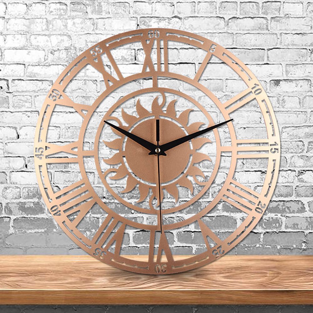 Retro Decorative Sun Roman Digital Acrylic Wall Clock